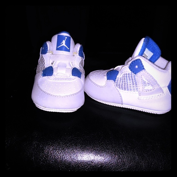 blue and white infant jordans